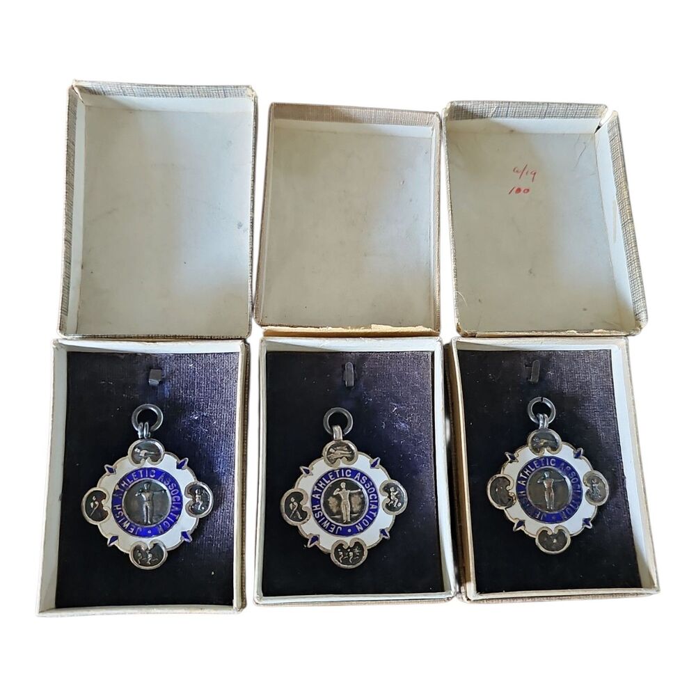 1925–1927 Jewish Athletic Association Silver Medal Set of 3 - Judaica History